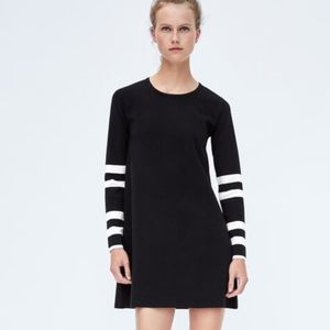 Zara black knit dress with contrasting sleeves
